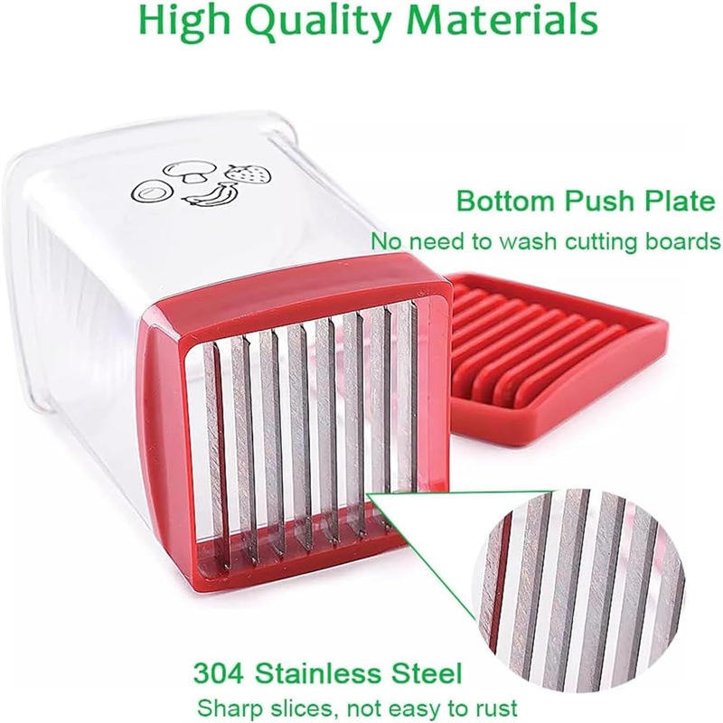 Kitchen Cutter with Slider - Stainless Steel Fruit and Vegetable Cutter, Portable Cutting Tool for Home and Commercial Use