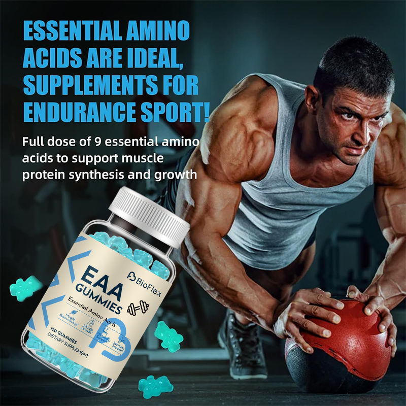 BioFlex 9 EAA Amino Acids Energy Gummies with All 3 BCAA's Plus 6 Other EAA's for Muscle Protein Synthesis and Growth