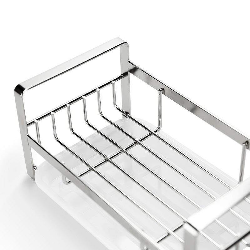 Stainless Steel Kitchen Sink Caddy with Drip Tray and Sponge Holder