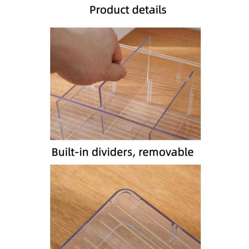 Stackable Transparent Food Containers with Dividers for Snacks and Drinks
