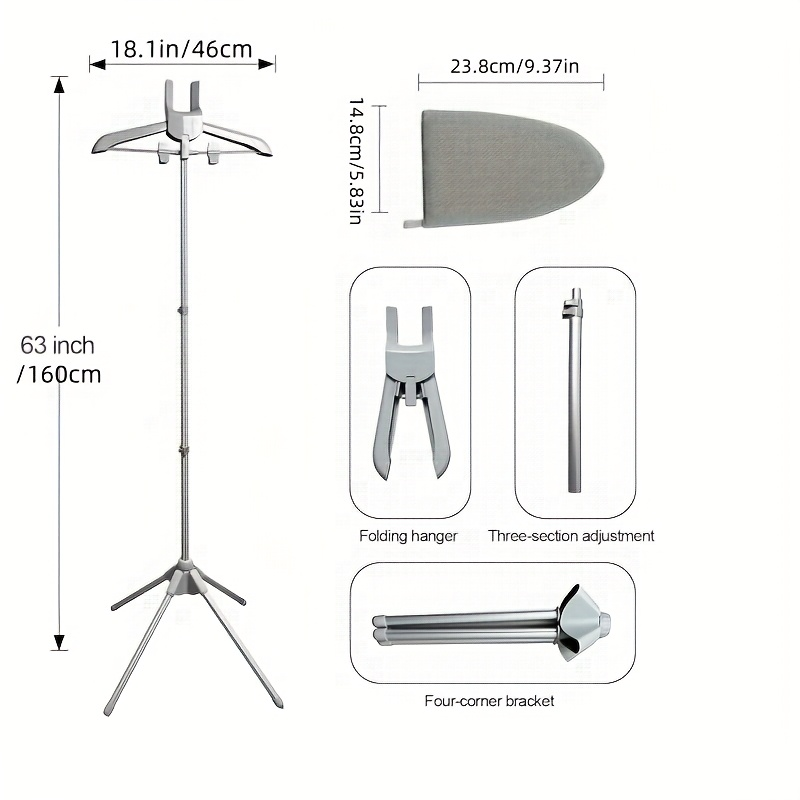 Adjustable Detachable Metal T-Shirt Display Stand Handheld Clothes Hanger Steamer Clothing Steamer Holder Wardrobe Living Room