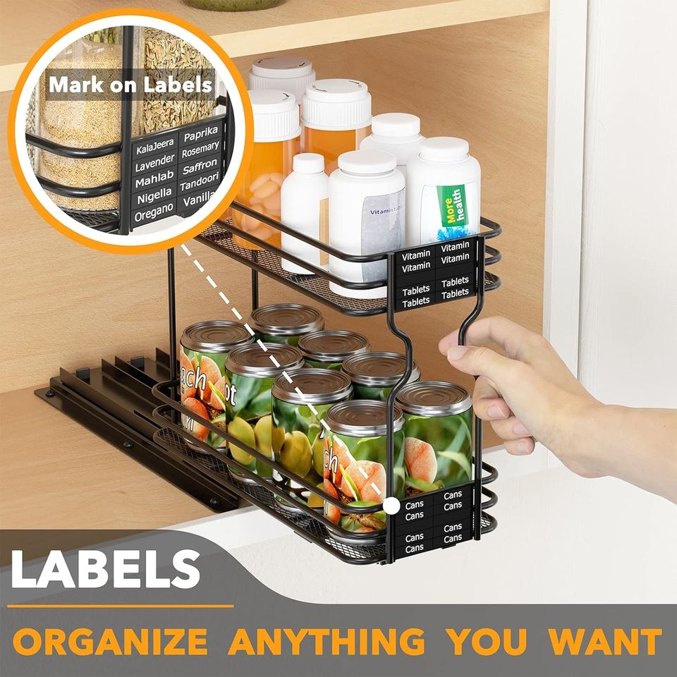 2-Tier Bestseller Classic Style Metal Spice Rack Organizer