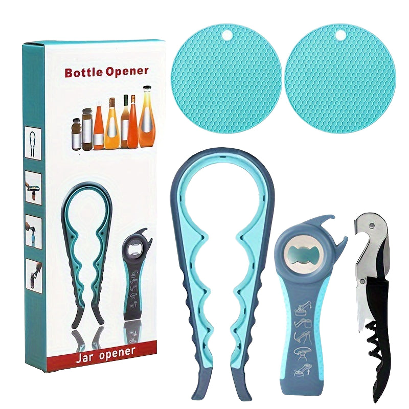 5-in-1 Multifunctional Bottle and Jar Opener for Seniors with Arthritis
