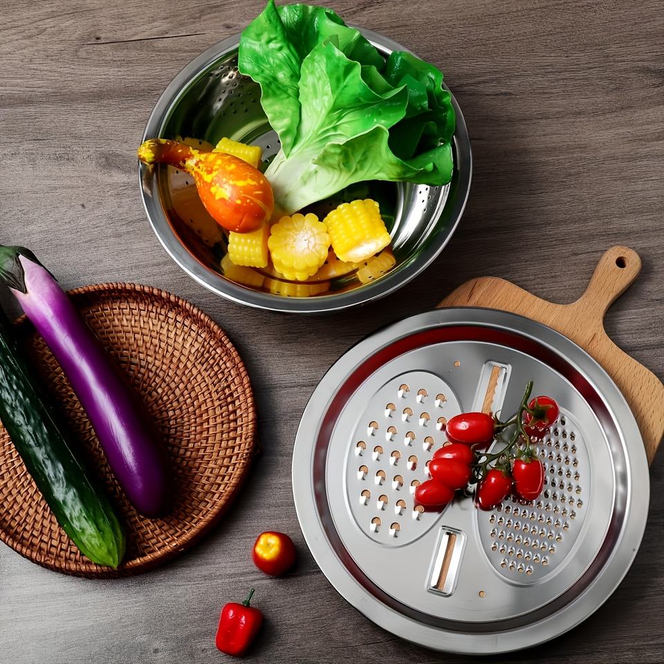 Multifunctional Stainless Steel Vegetable and Fruit Sieve, Net Cutter, Rice Washer