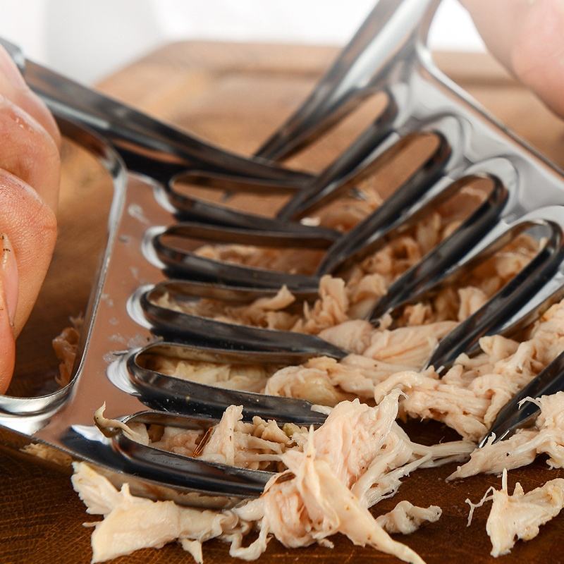 Stainless Steel Bear Claw Pulled Pork Meat Shredder BBQ Grill Tools - Pack of 2