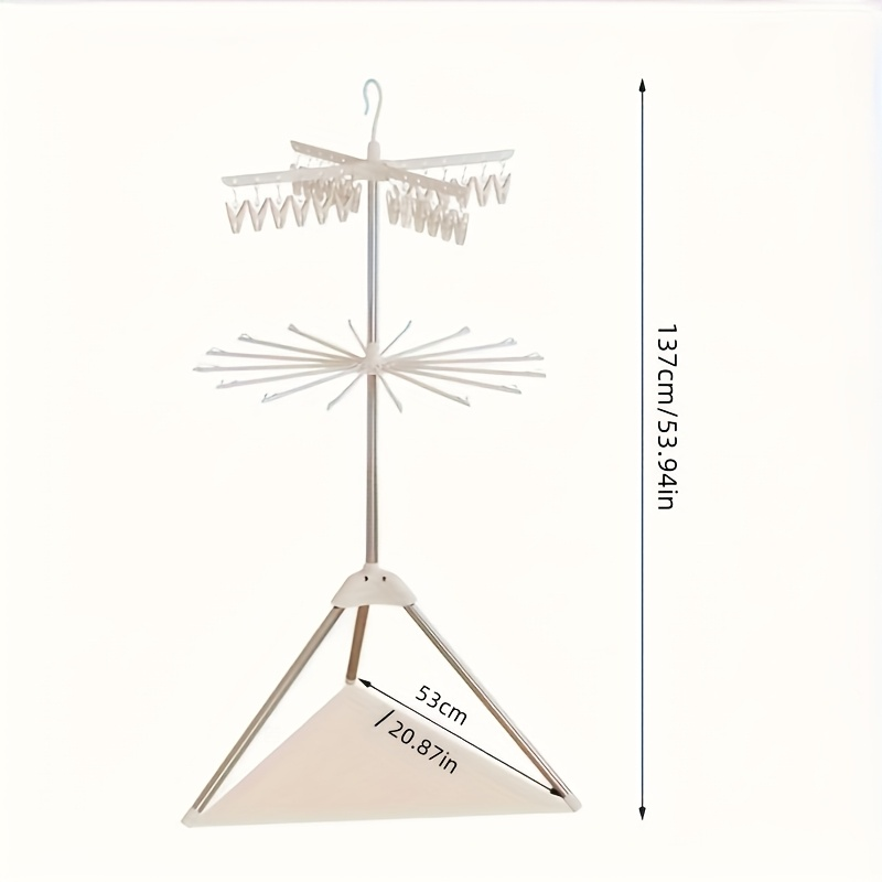 Foldable Laundry Stand with 2/3 Levels and 3 Legs and Rotating Hanger Arms - Space-Saving Laundry Dryer for Indoor and Outdoor Use