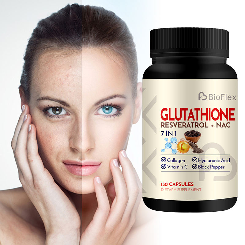 OEM 7-in-1 Anti-Aging Glutathion Capsules Skin Lightening Collagen Vitamin C Capsules for Healthy Skin