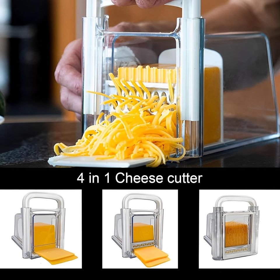 Practical Kitchen Cheese Grater Plastic Cheese Tool with Handle and Attachable Blade for Easy Use