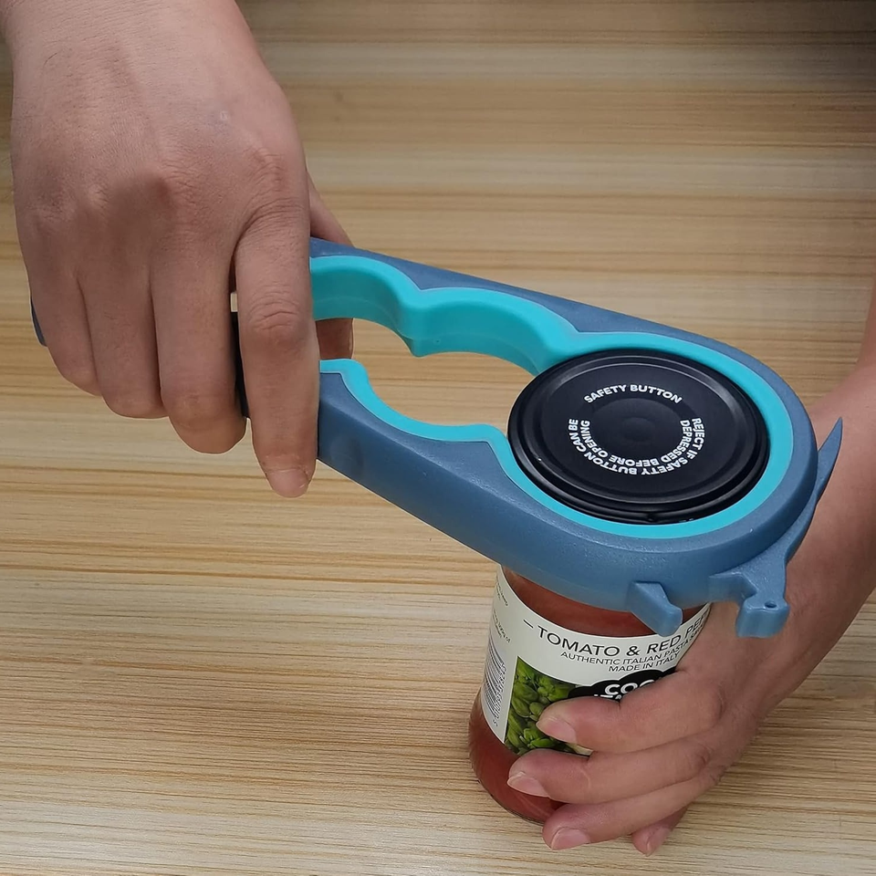 4 in 1 Quick Lid Cap Grip Twist Remover Kitchen Tool Can Opener Bottle Opener Corkscrew & Opener Grip