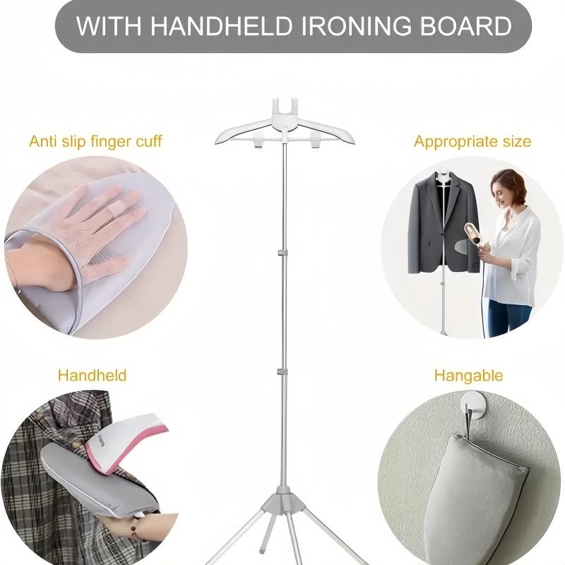 Foldable Steam Ironing Rack with Two Clips (Suitable for Suits, Shirts, Coats, Vests)