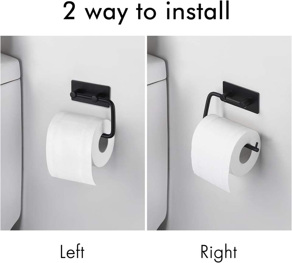 Adjustable Self-Adhesive Stainless Steel Toilet Paper and Paper Towel Holder for Bathroom