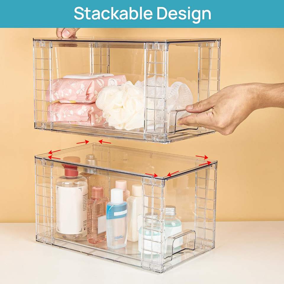 Stackable Drawers Set for Easy Bathroom Organization