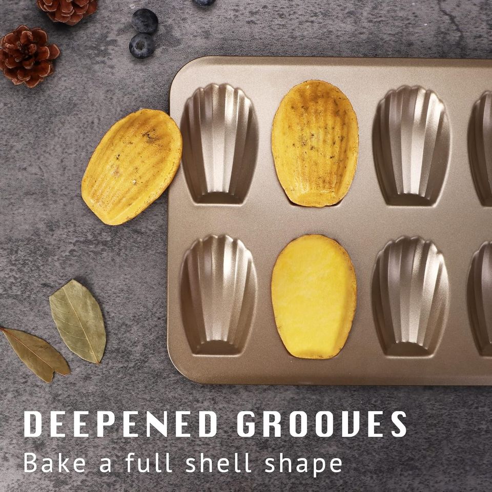 Heat-Resistant 12-Hole Non-Stick Madeleine Baking Pans Wholesale Baking Supplies and Cake Molds