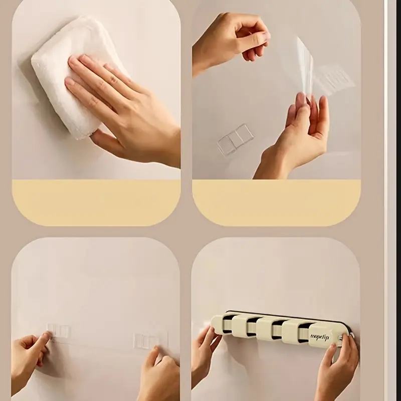 Space-Saving Wall Mop and Broom Holder - Easy to Install, No Drilling Required, Ideal for Bathrooms, Gardens, Garages