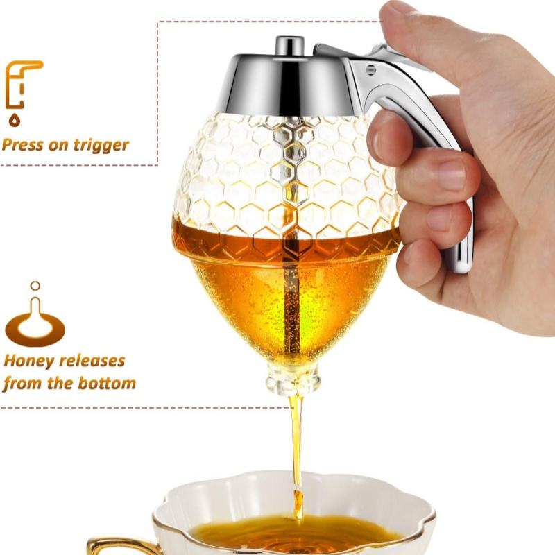 Plastic Honey and Syrup Dispenser with Lid