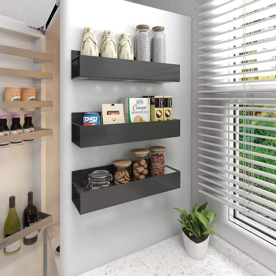 Modern Magnetic Refrigerator Storage Shelf Kitchen Side Hanging Spice Metal Dance Shelves