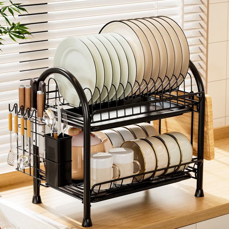 High-Quality Double-Layered Kitchen Shelf - Multi-functional Drain Rack