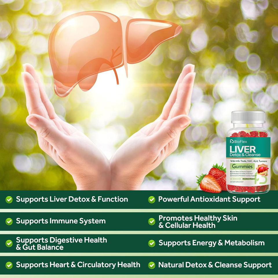 Liver Cleanse Detox & Repair Gummies with Milk Thistle Supplement Including NAC, Alpha-Lipoic Acid, Dandelion, Turmeric for Antioxidants