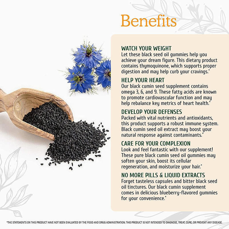 OEM Private Label Natural HALAL Vegan Black Seed Oil Honey Gummies Supplement Omega-3 6 9 Antioxidant Immune Support Hair Skin