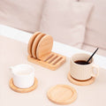 Modern Bamboo Coaster Set for Tea Ceremony Drinks Cup Water Cup Tray Coffee Mat Christmas Gift for Family Friends Insulation Rack
