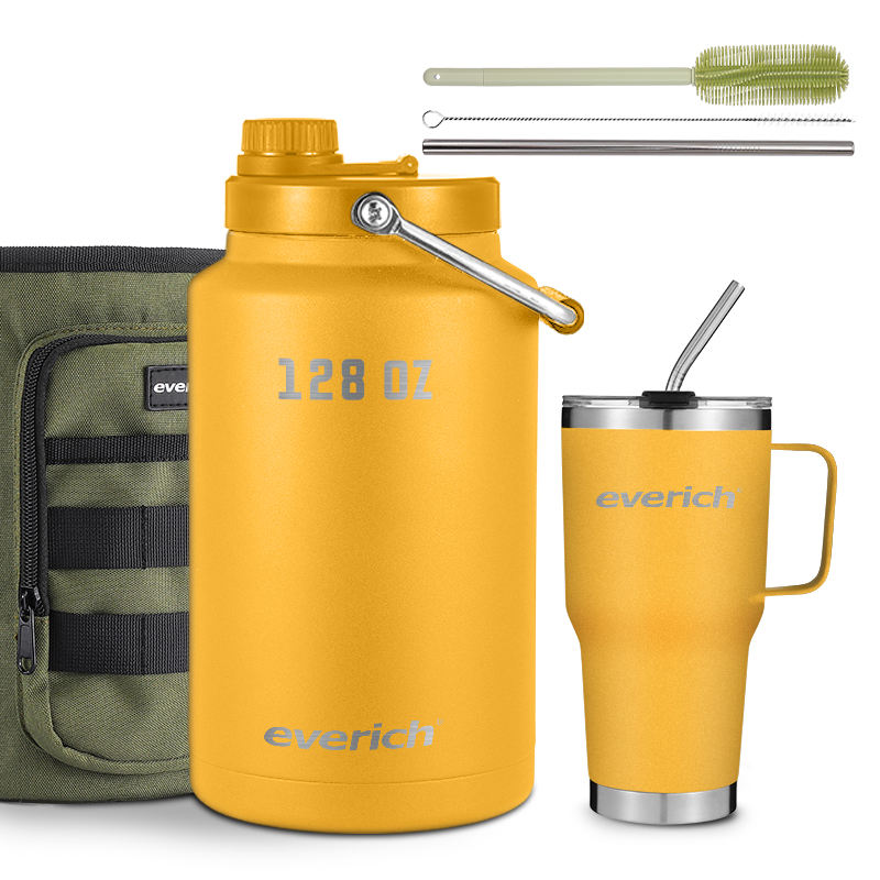 Stainless Steel Beer Growler with Wide Mouth and Double-Wall Insulation