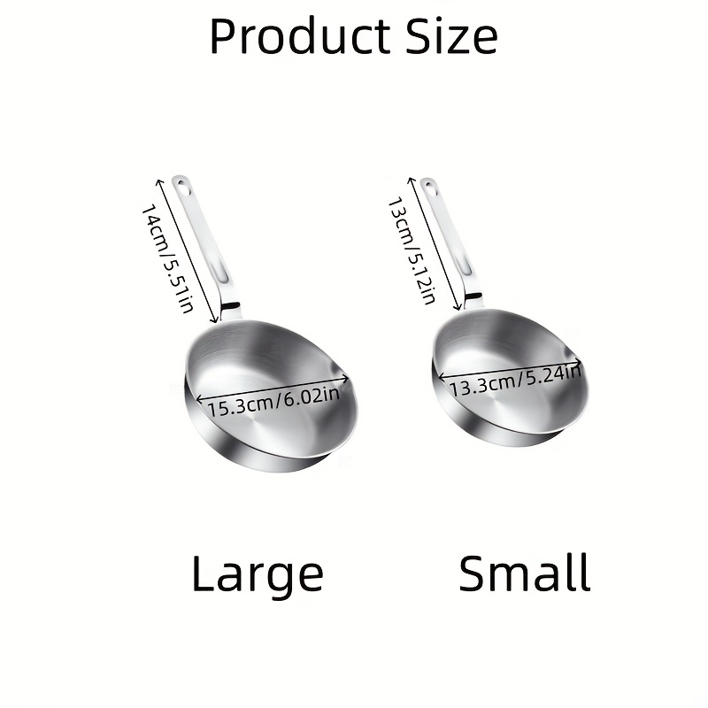 Mini Stainless Steel Frying Pan for Gas and Induction Stoves with Pouring Spout