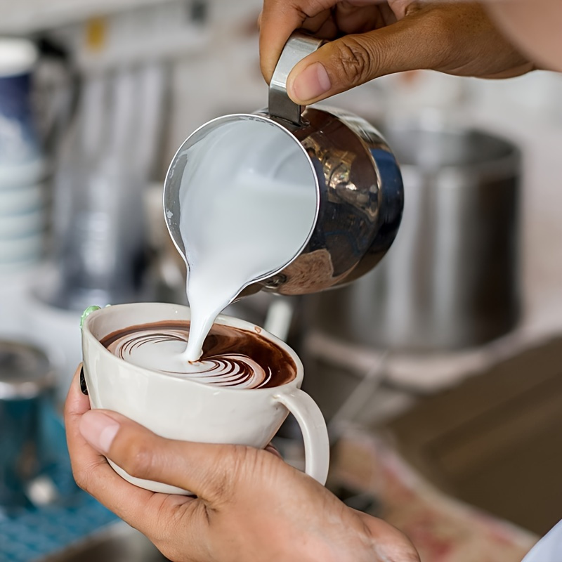 Modern Eco-Friendly Stainless Steel Milk Frother & Pitcher for Latte Art Coffee/Cappuccino Baristas & Cafes