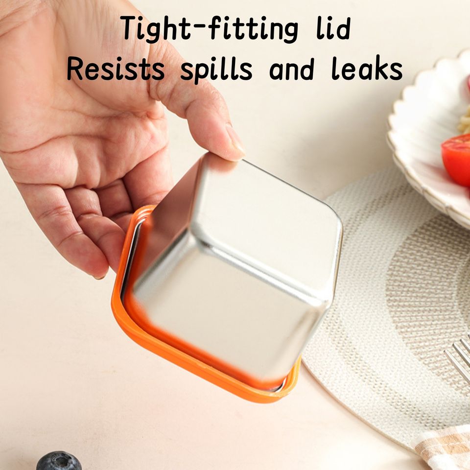 Stainless Steel Mini Sauce Dishes Individual Saucers Square Spice Bowls Sushi Dip Bowls Appetizer Plates