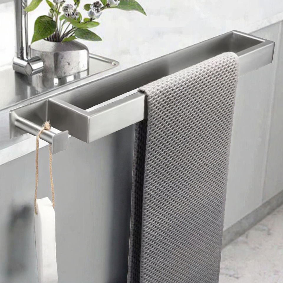 Modern Metal Paper Holder Rack Easy to Assemble Black/Silver Stylish Stainless Steel for Kitchen Use