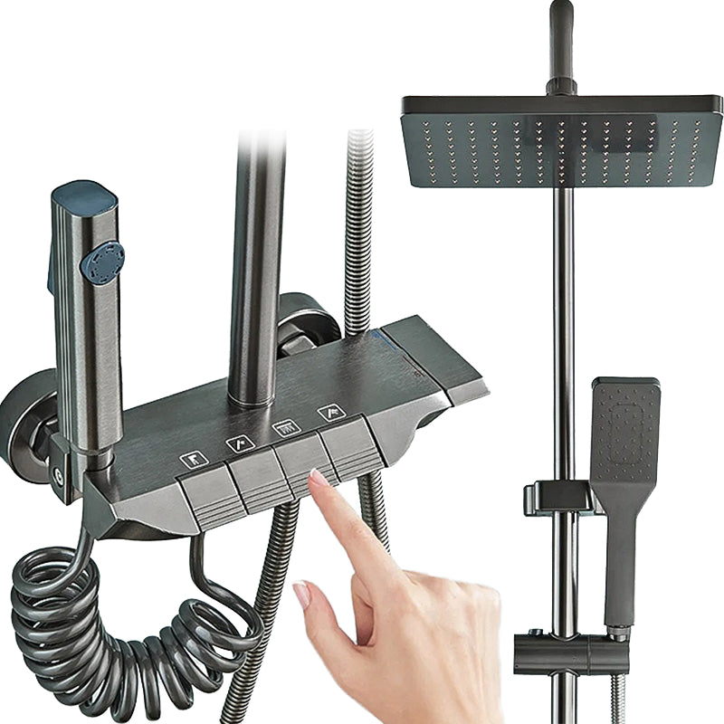 Intelligent Bathroom Aluminum Rainwater Shower System with 4 Functions Cold and Hot Stream Faucet Set