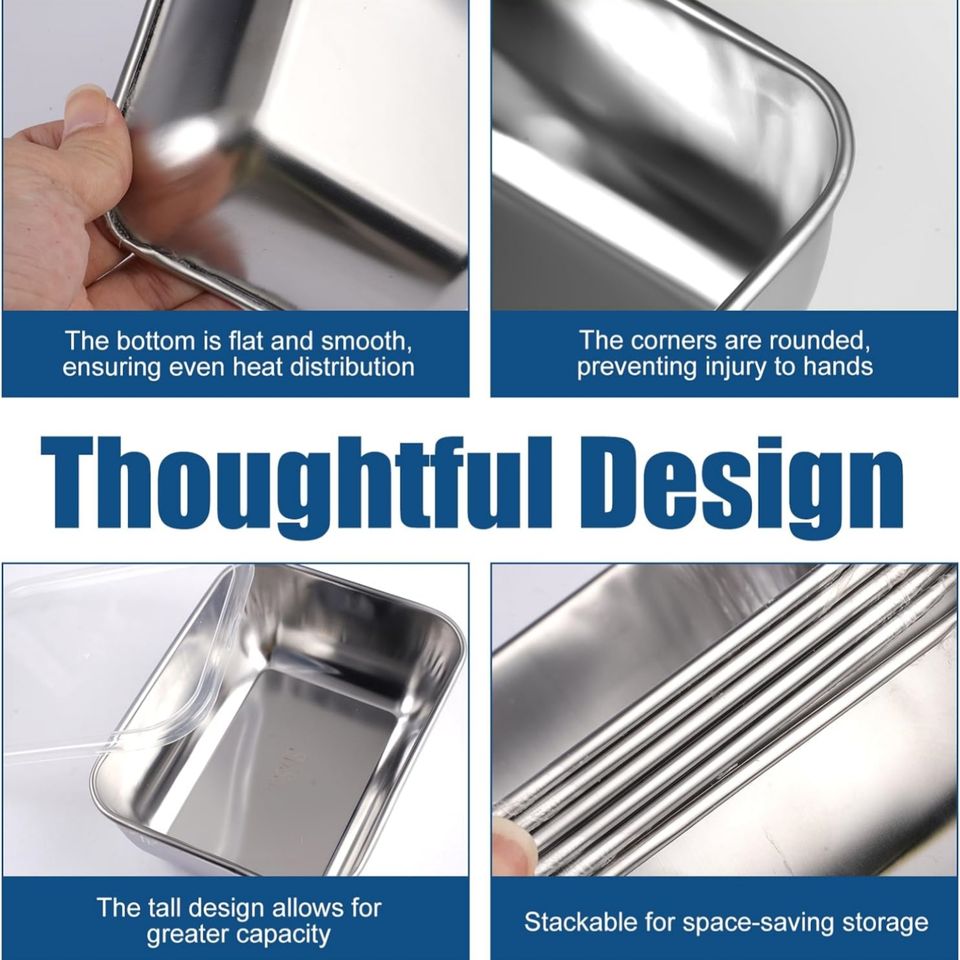 Stainless Steel Leak-Proof Lunch Box Set for Camping, Picnics & School with Stackable Reusable Containers and Lids