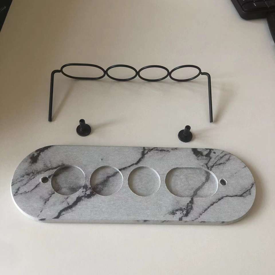 Metal Toothbrush Holder with Diatomaceous Earth Base