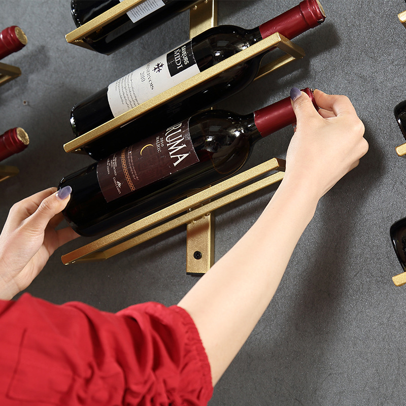 Modern Metal Wall Wine Rack with Large Capacity