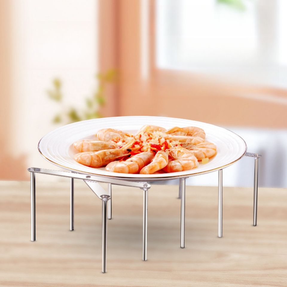 Adjustable 5-Layer Folding Plate Organizer Rack for Kitchen