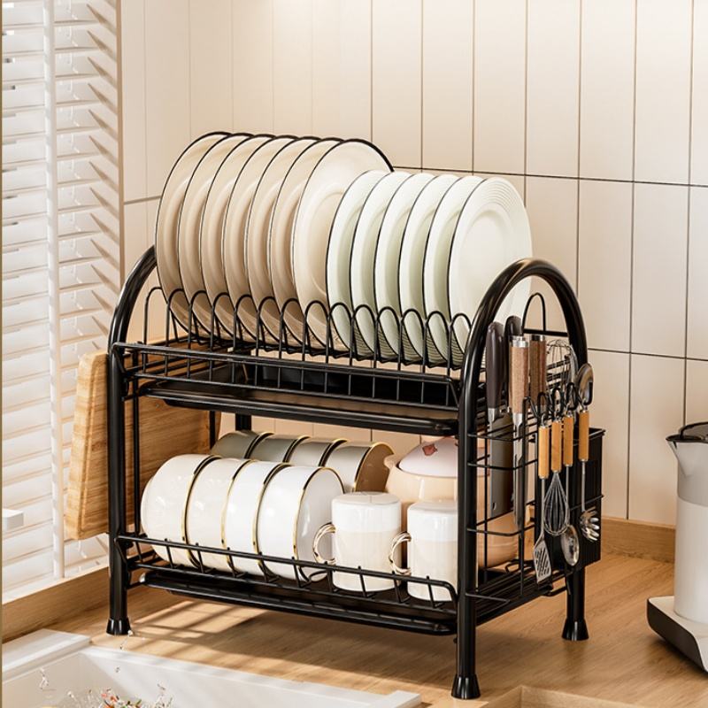 High-Quality Double-Layered Kitchen Shelf - Multi-functional Drain Rack
