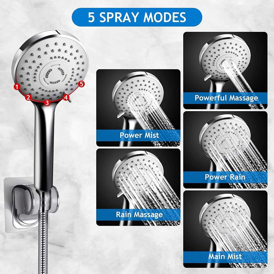 High-Quality 8-Inch Stainless Steel High Pressure Rainfall Filter Shower Head Set
