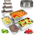 304 Stainless Steel Leak-proof Bread Storage Box Fresh Bento Container Transparent Lid Microwave-Safe 1/3/4 Pieces Multifunctional Food Storage