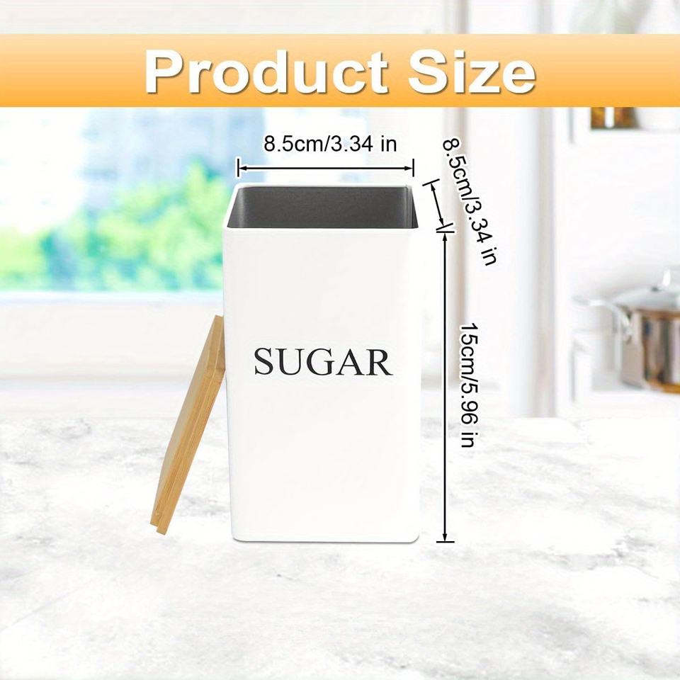 Metal Tea, Coffee, and Sugar Canister Set - Kitchen Countertop Organizer