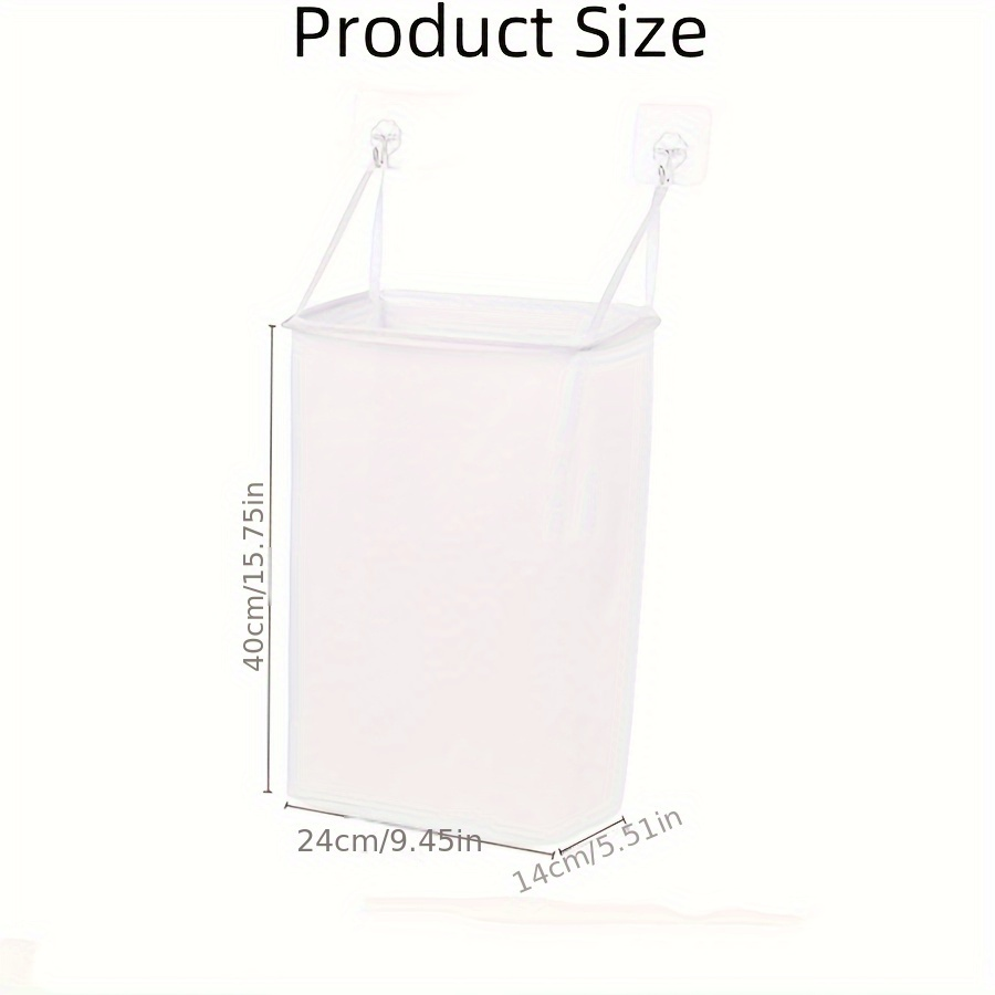 Reusable Polyester Laundry Basket for Bathroom Wall Storage Without Drilling