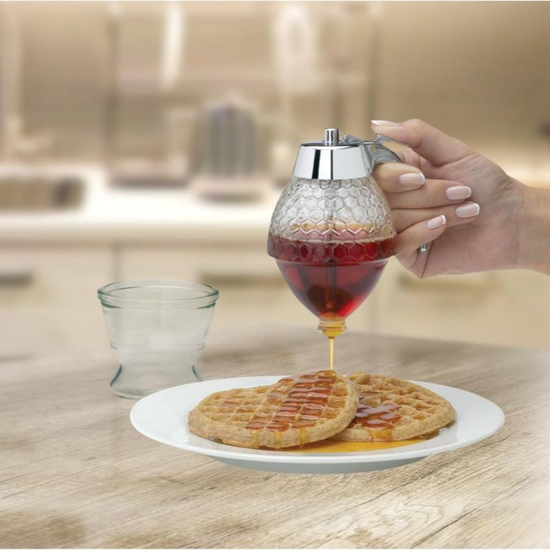 Plastic Honey and Syrup Dispenser with Lid