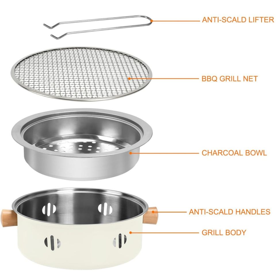 Best-Selling Durable Multifunctional Portable Outdoor Metal Charcoal Grill Smoke-Free Teapot Grill for Barbecue