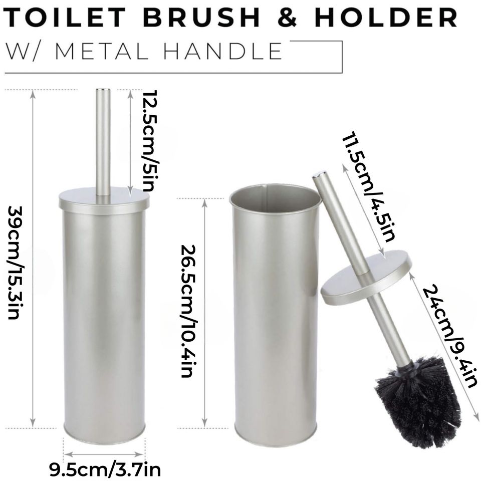 Premium Stainless Steel Standing Toilet Brush Set with Modern Design