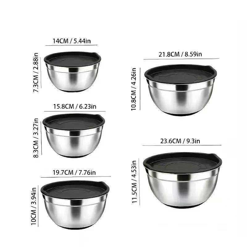 5-Piece Covered Mixing Bowl Set, Stainless Steel Collection