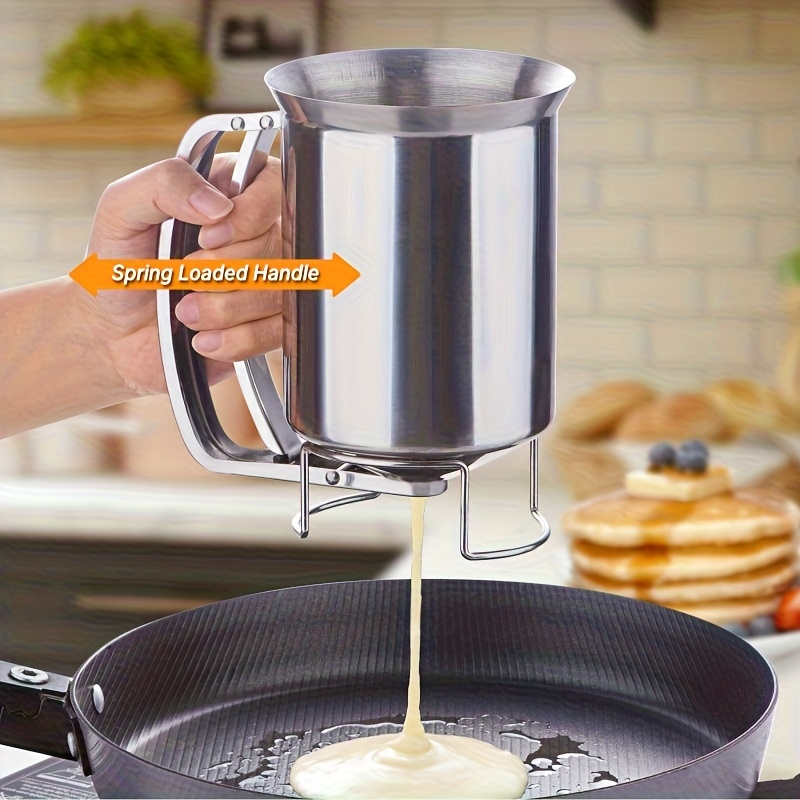 Reusable Dishwasher-Safe Stainless Steel Pancake Batter Dispenser Cupcake Waffle Smooth Pourer