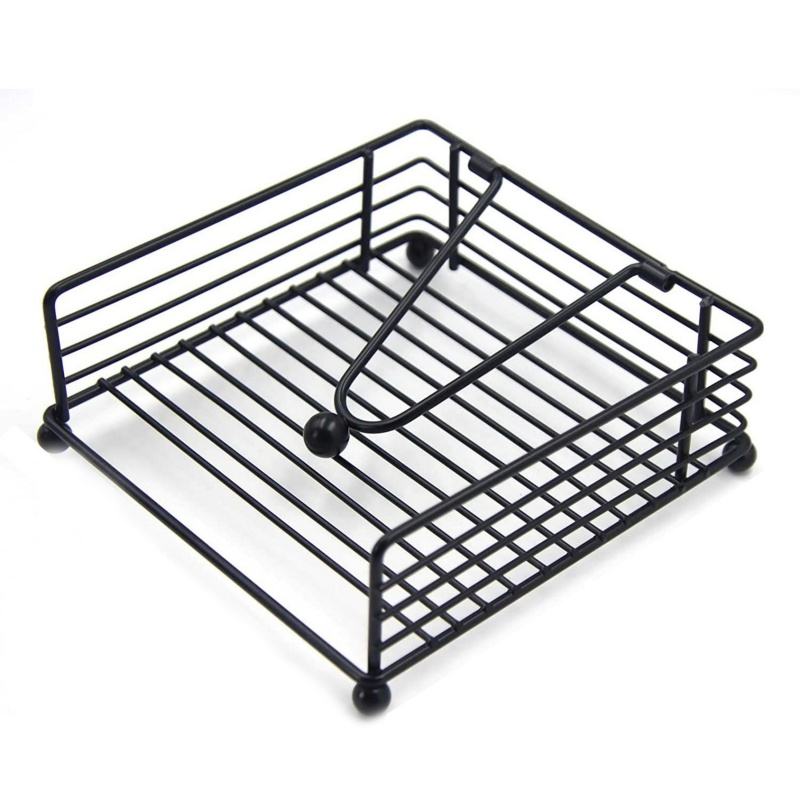 Modern European Creative Square Napkin Holder - Flat Metal with Weighted Arm for Kitchen and Car