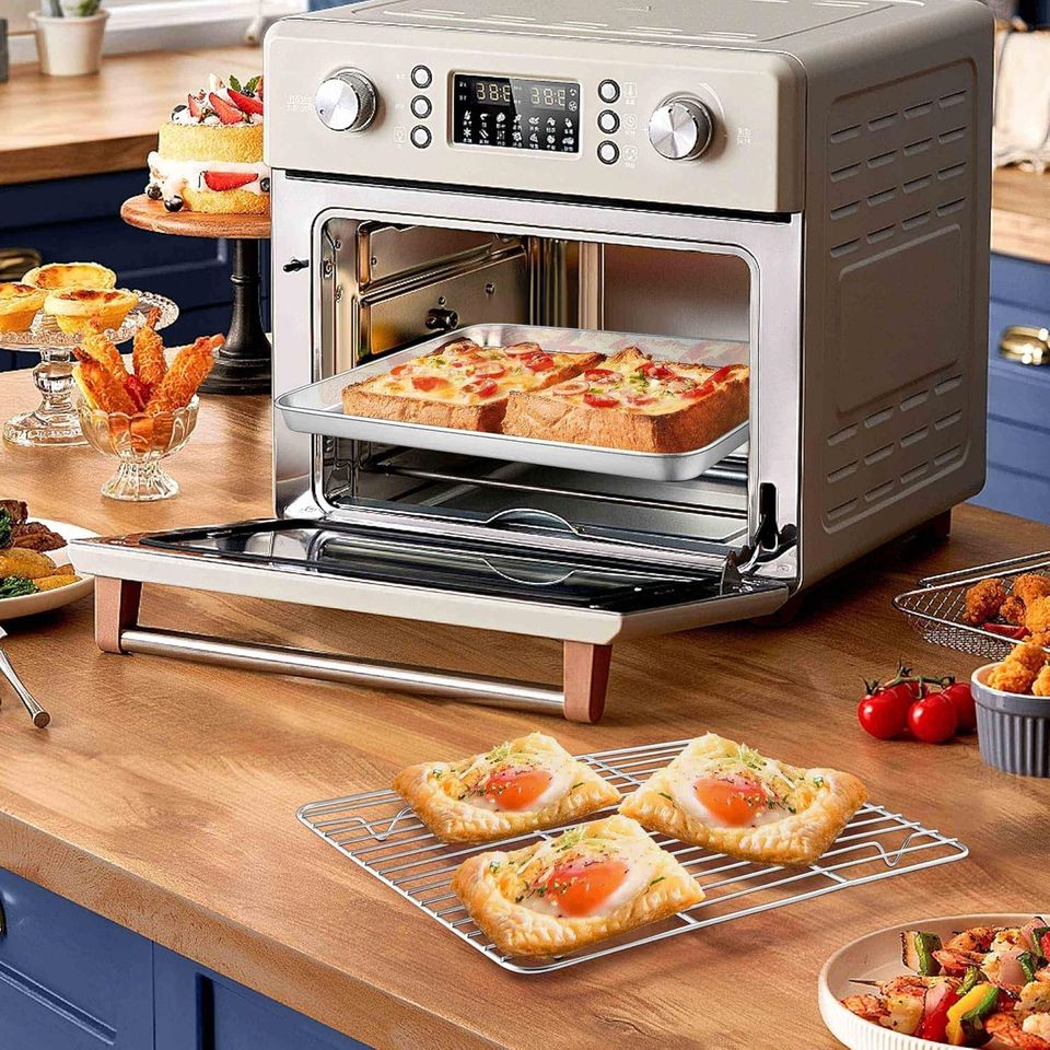 Rectangular Stainless Steel Frying Sieve with Tray Set Environmentally Friendly Metal Sieve for Kitchen Oil and Fruit Frying