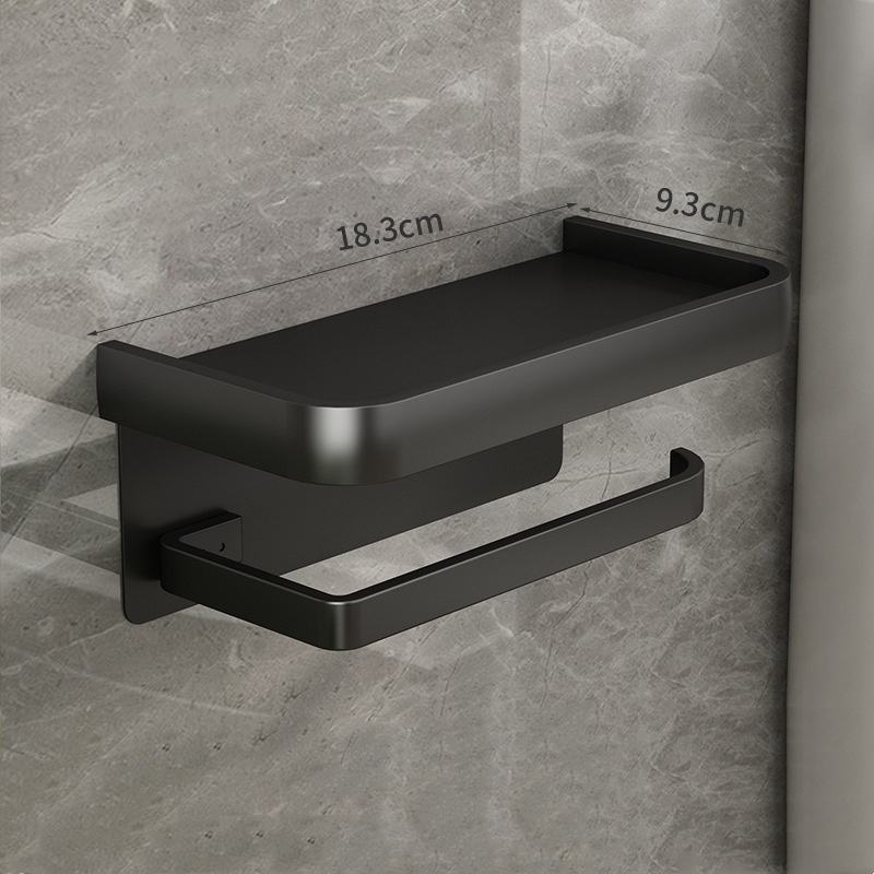 Self-Adhesive Toilet Paper Holder with Phone Shelf