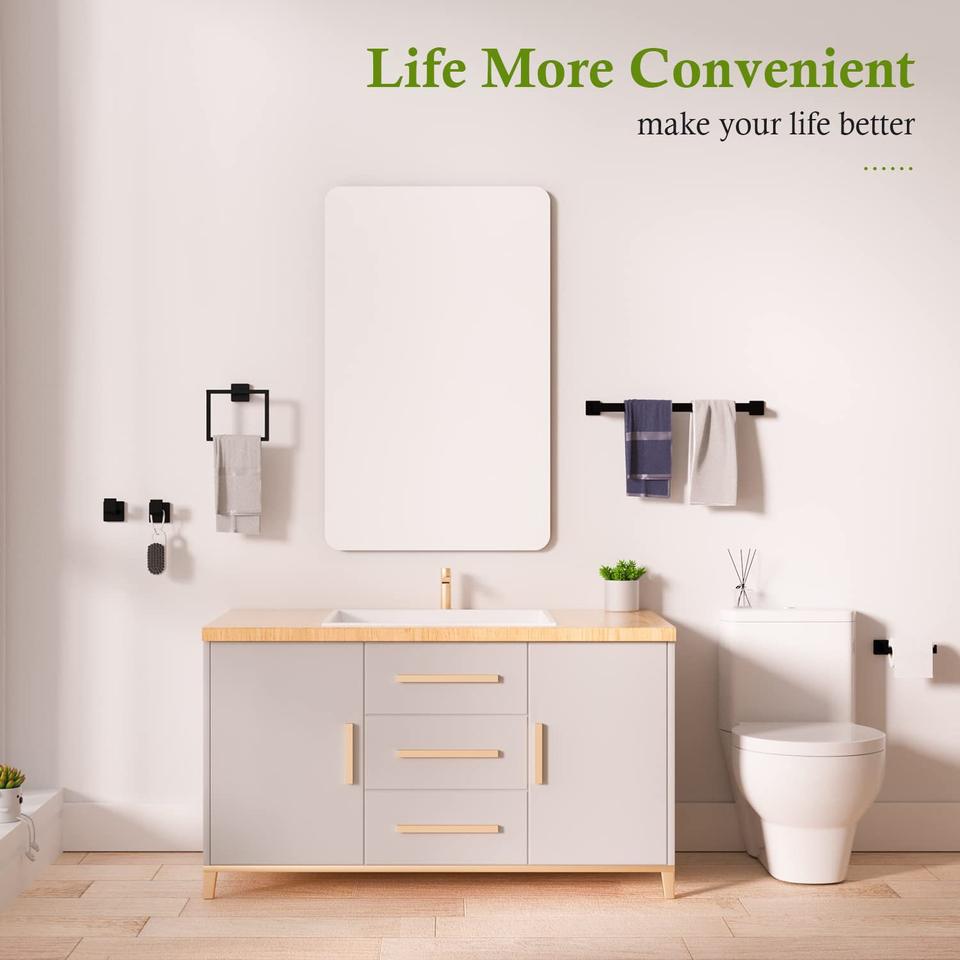 Black Bathroom Hardware Set Stainless Steel Bathroom Towel Holder Set Bathroom Accessory Kit