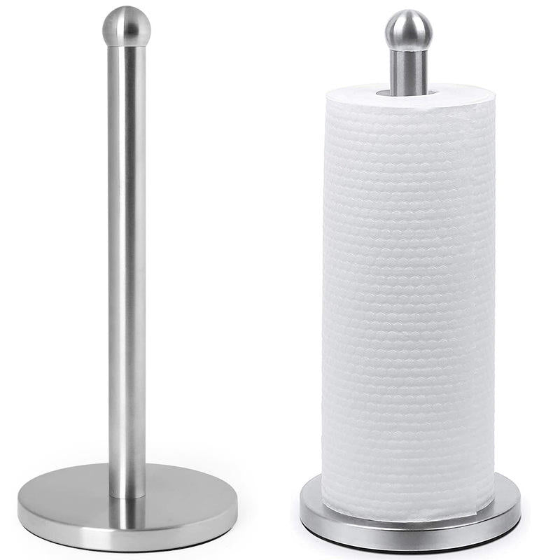Stainless Steel Kitchen Roll Holder Vertical Paper Towel Stand Toilet Paper Holder Cling Film Storage Rack
