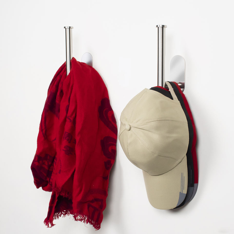 Stainless Steel 304 Wall-Mounted Baseball Cap Holder with Impact-Resistant Design for Door Bedroom Hut Shelf Baseball Storage